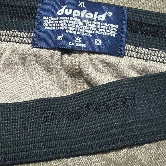 Vtg Duofold Base Layer Set XL Top Pants Wool Blend Thermax USA Army Green Men - Picture 7 of 9